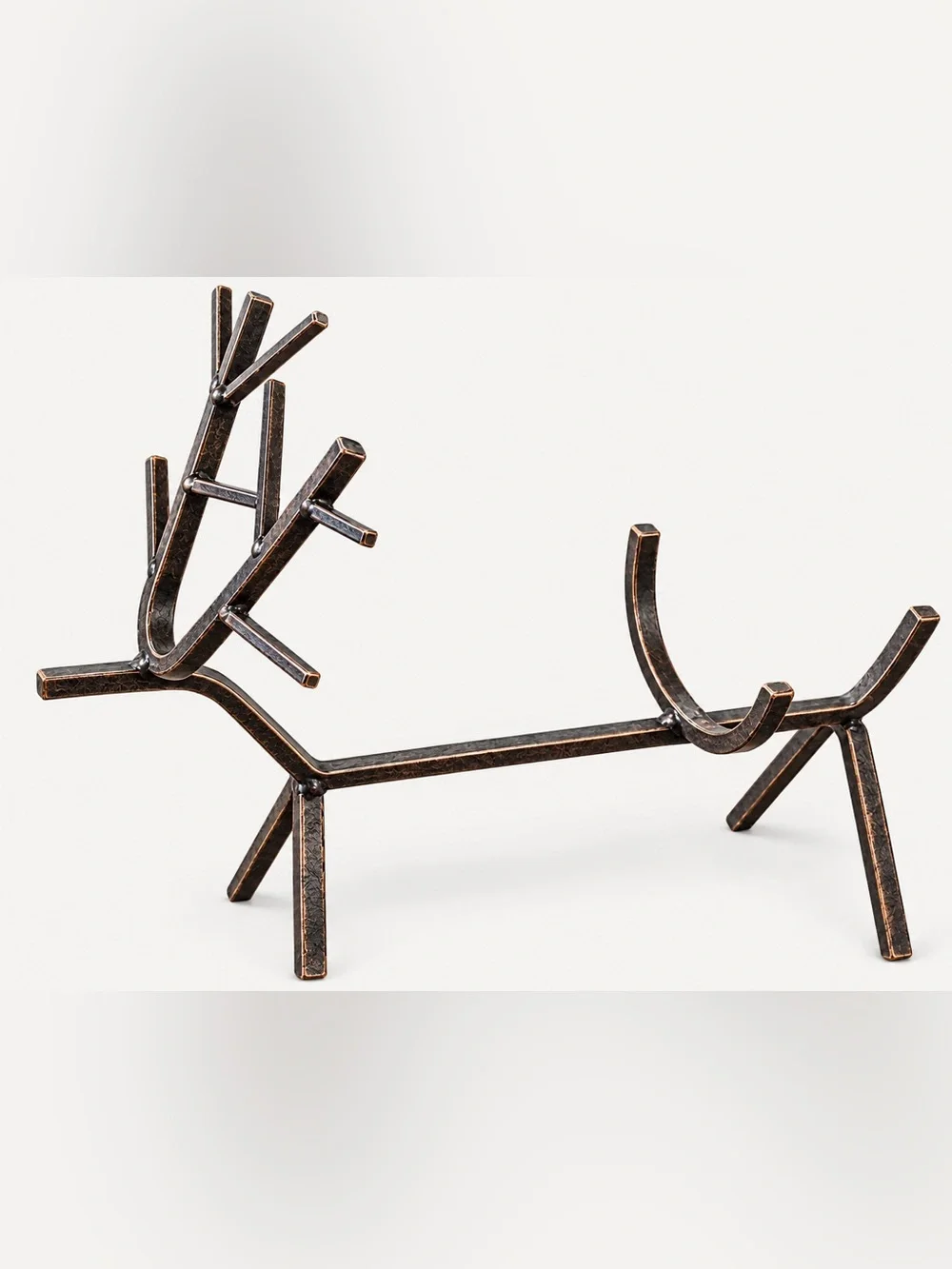 Metal Deer Bottle Holder in Antique Bronze